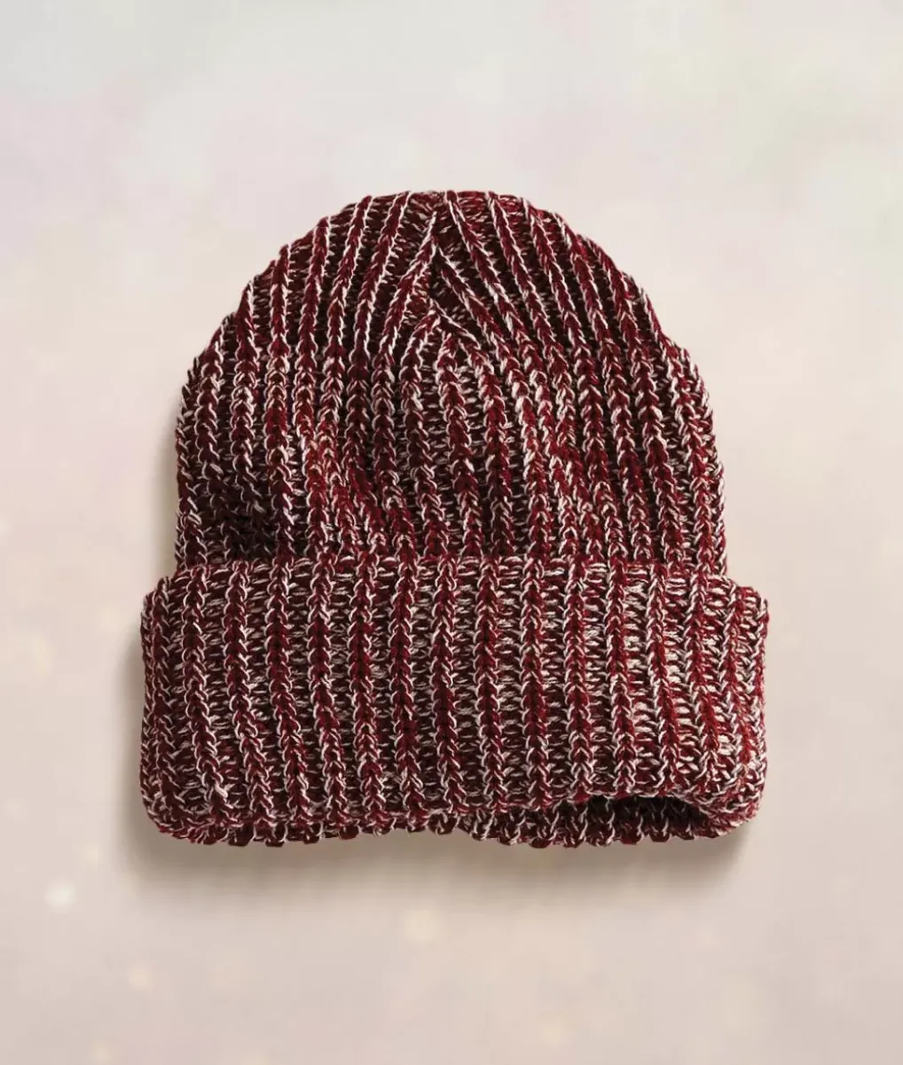 Fashion Nayked Apparel Chunky Marled Yarn And Solid Color Soft Knit Hat