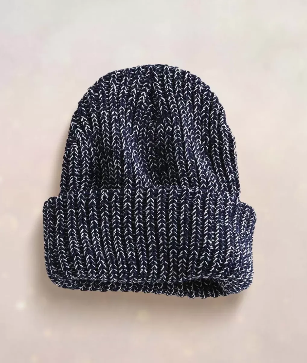 Fashion Nayked Apparel Chunky Marled Yarn And Solid Color Soft Knit Hat