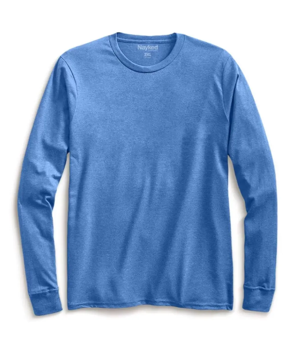 Clearance Nayked Apparel Men'S Big Ridiculously Soft Recycled Lightweight Long Sleeve T-Shirt