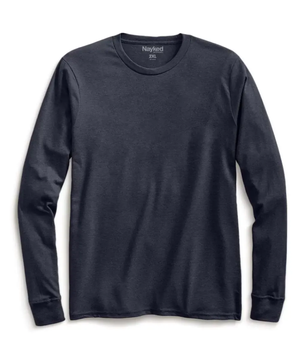 Clearance Nayked Apparel Men'S Big Ridiculously Soft Recycled Lightweight Long Sleeve T-Shirt
