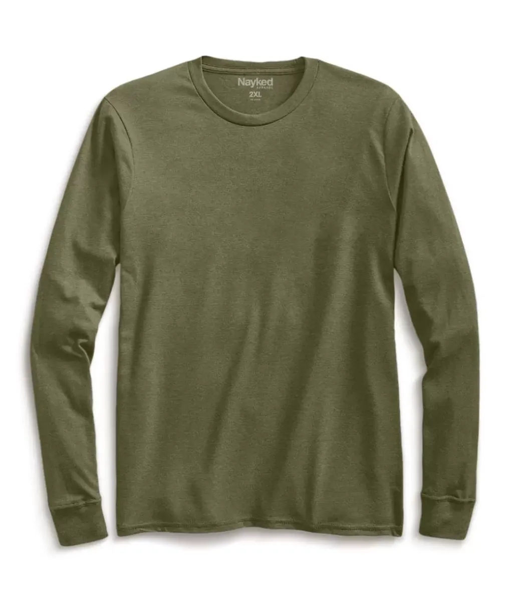 Clearance Nayked Apparel Men'S Big Ridiculously Soft Recycled Lightweight Long Sleeve T-Shirt