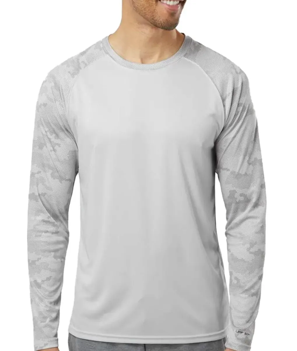 Discount Nayked Apparel Men'S Cayman Performance Upf Camo Colorblock Long Sleeve T-Shirt