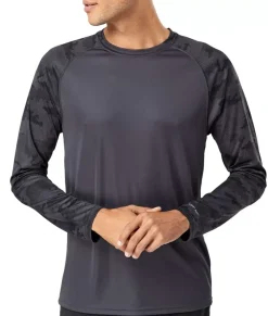 Discount Nayked Apparel Men'S Cayman Performance Upf Camo Colorblock Long Sleeve T-Shirt