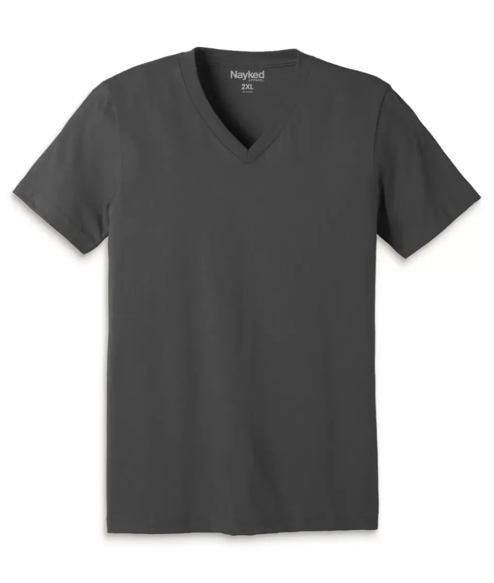 Discount Nayked Apparel Men'S Classic Cotton Big Short Sleeve V-Neck T-Shirt