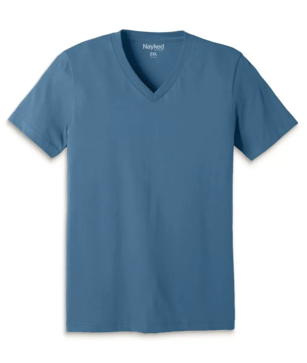 Sale Nayked Apparel Men'S Classic Cotton Big Short Sleeve V-Neck T-Shirt