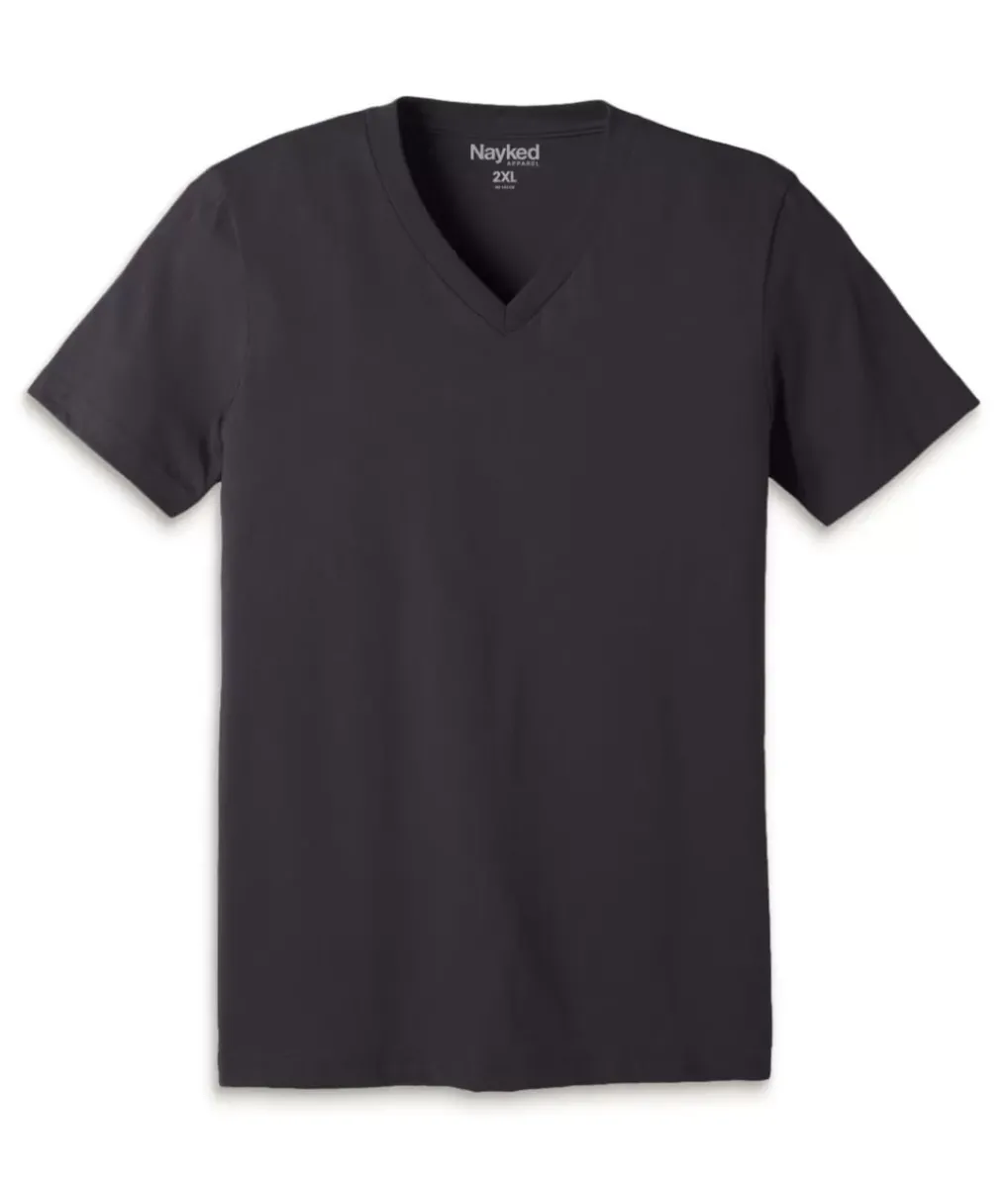 Sale Nayked Apparel Men'S Classic Cotton Big Short Sleeve V-Neck T-Shirt