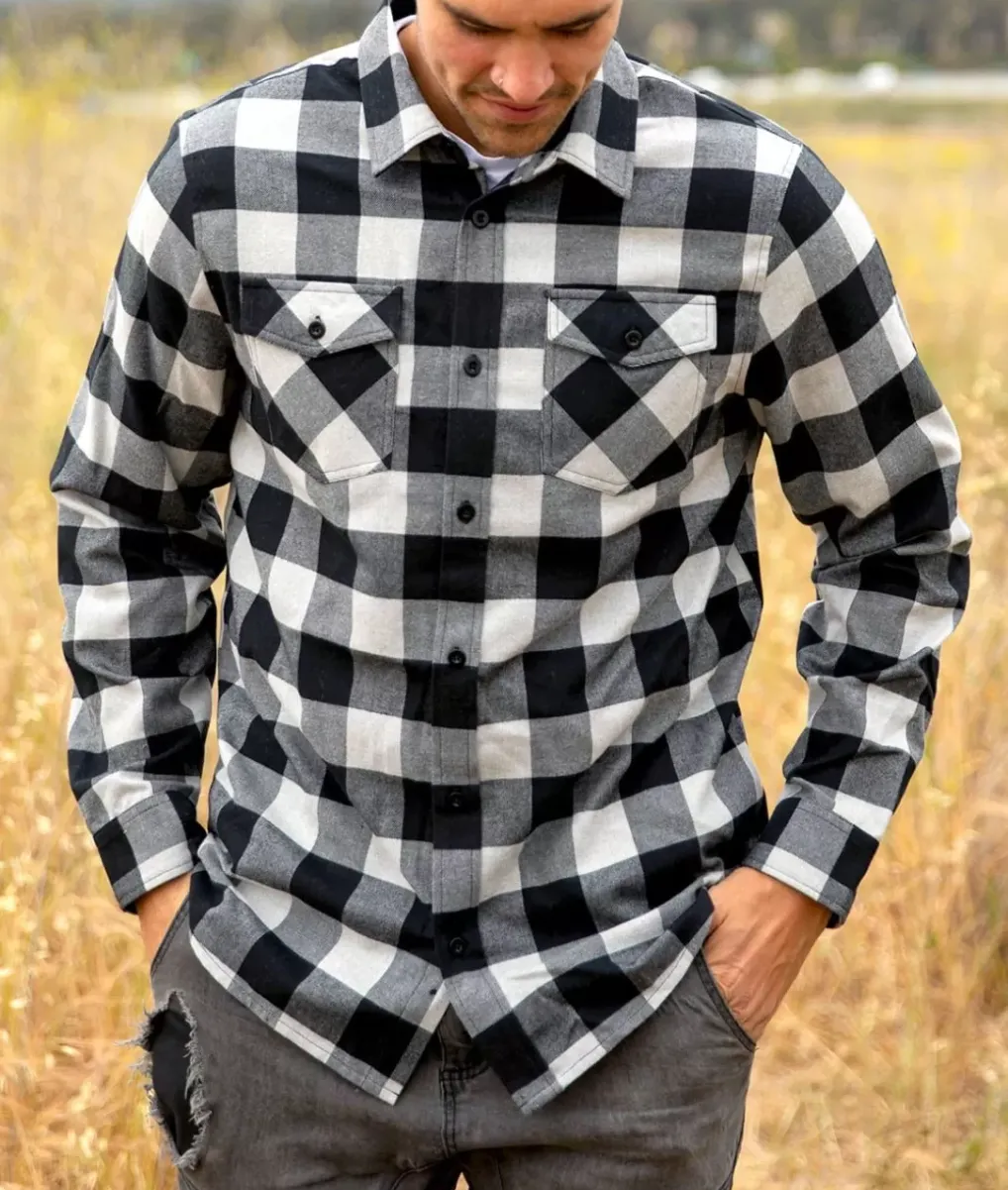Best Nayked Apparel Men'S Classic Flannel Shirt