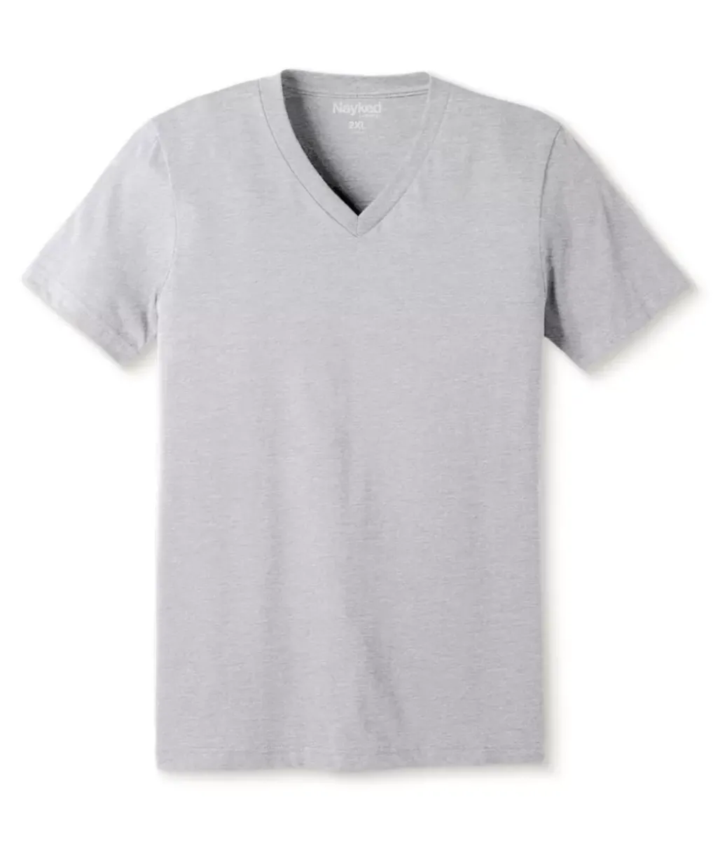 Best Nayked Apparel Men'S Classic Soft Heathered Big Short Sleeve V-Neck T-Shirt