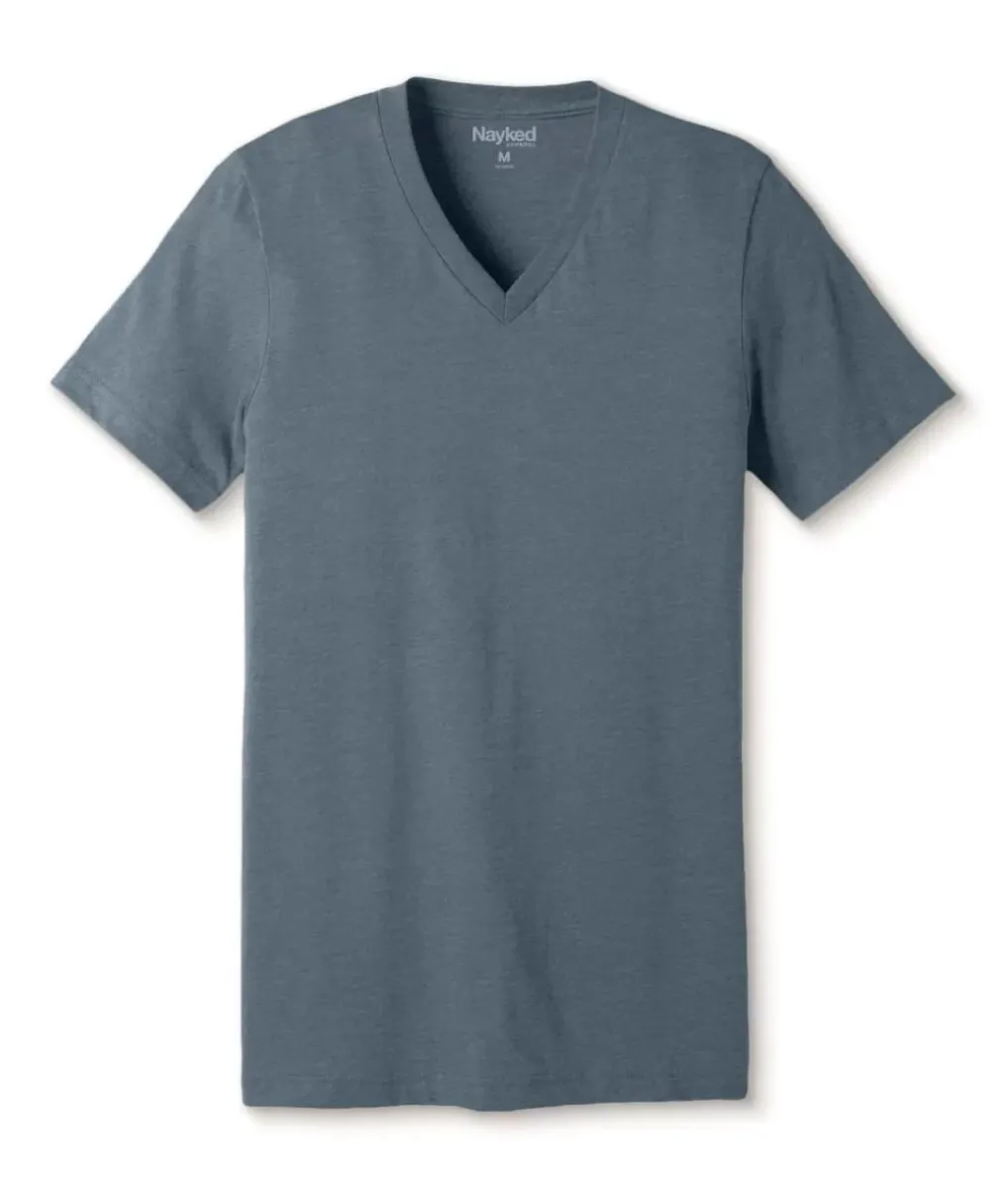 Clearance Nayked Apparel Men'S Classic Soft Heathered Short Sleeve V-Neck T-Shirt