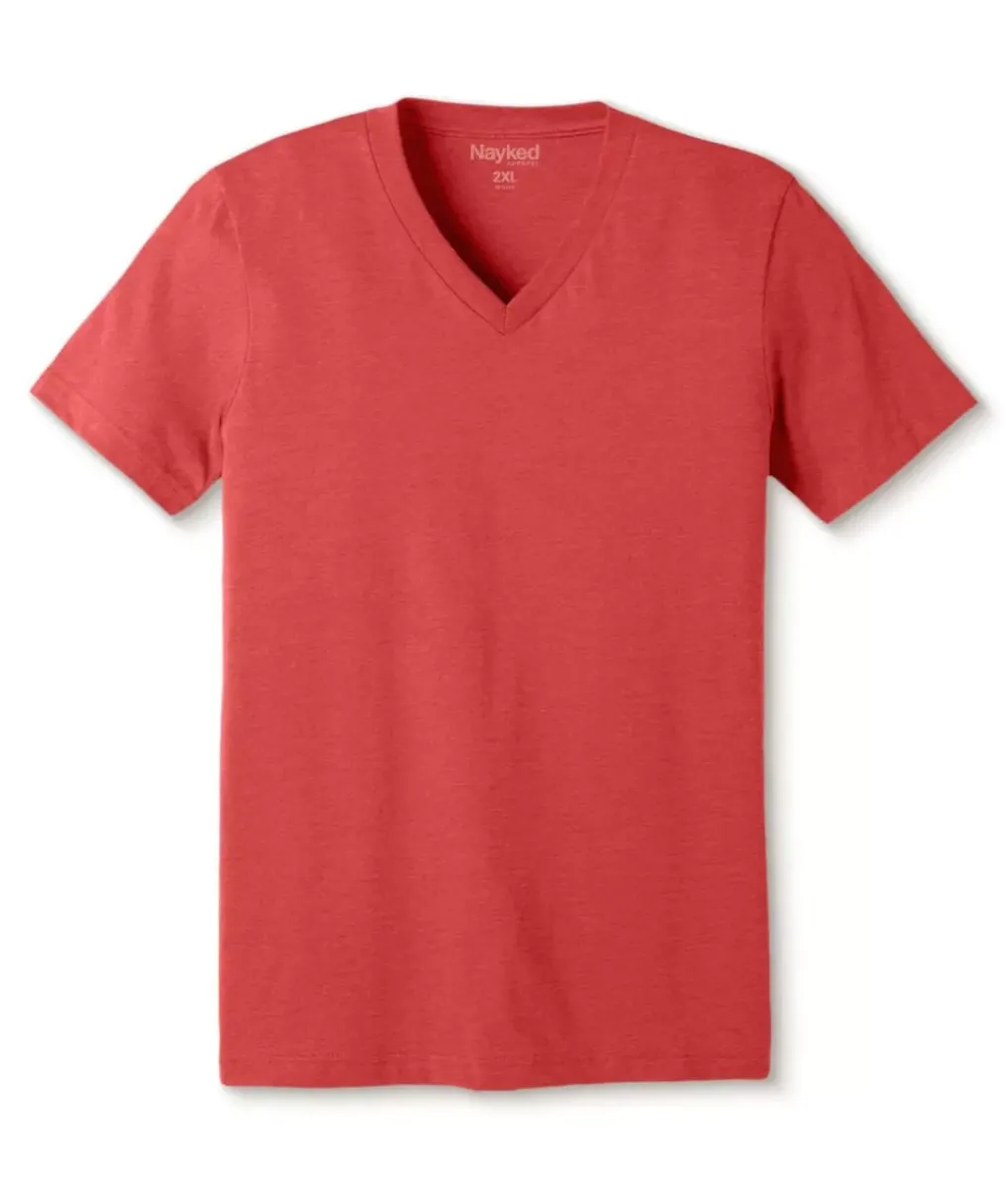 Discount Nayked Apparel Men'S Classic Soft Heathered Big Short Sleeve V-Neck T-Shirt