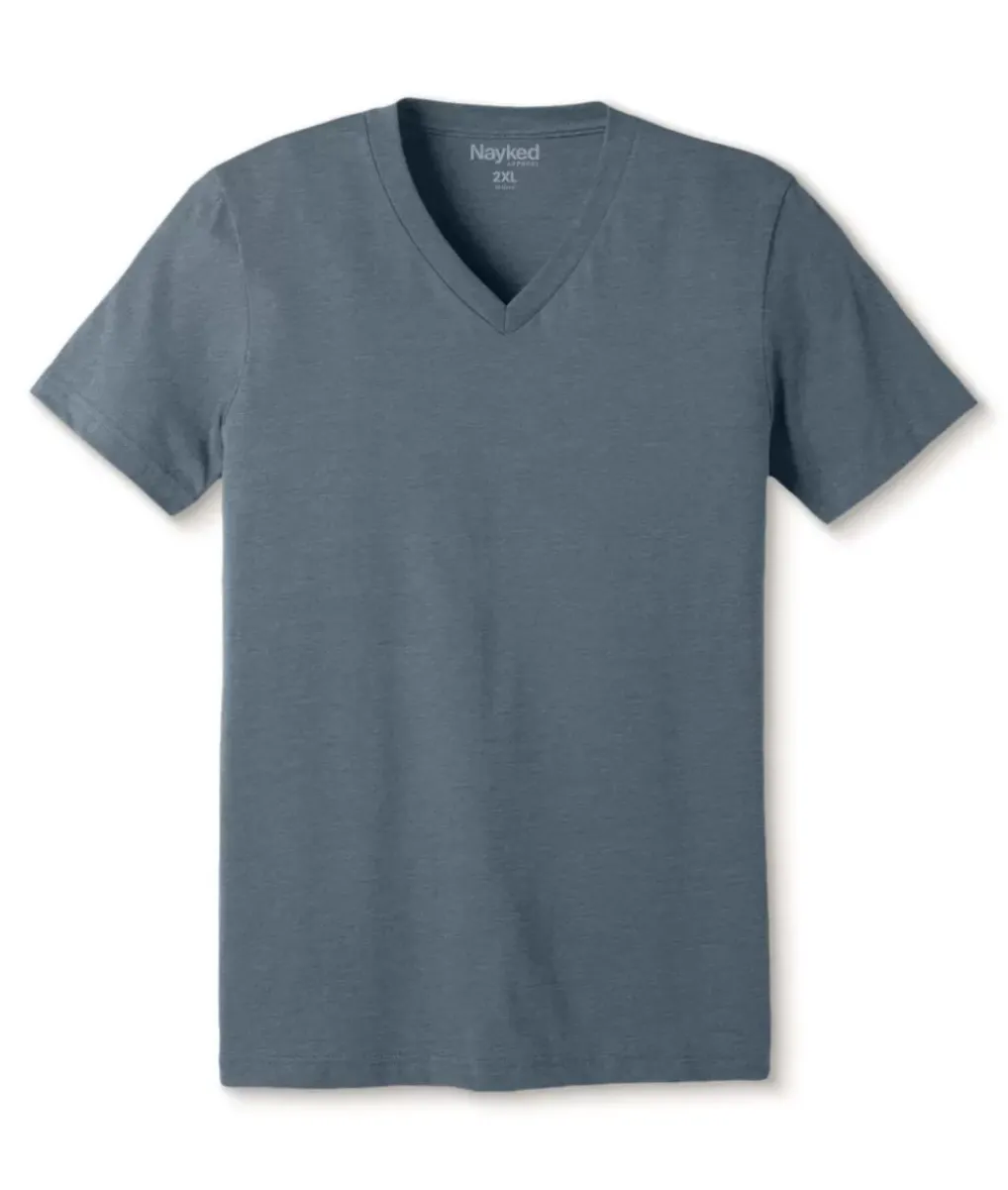 Discount Nayked Apparel Men'S Classic Soft Heathered Big Short Sleeve V-Neck T-Shirt