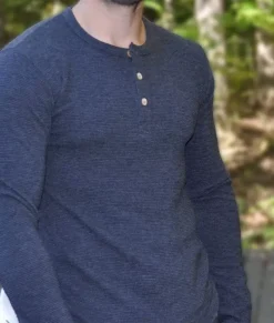 Fashion Nayked Apparel Men'S Long Sleeve Ottoman Rib Knit Henley Shirt/Discontinued