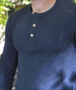 Fashion Nayked Apparel Men'S Long Sleeve Ottoman Rib Knit Henley Shirt/Discontinued