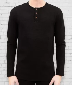 Fashion Nayked Apparel Men'S Long Sleeve Ottoman Rib Knit Henley Shirt/Discontinued