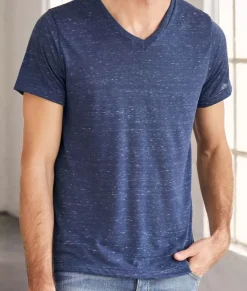 Clearance Nayked Apparel Men'S Marbled Jersey V-Neck T-Shirt