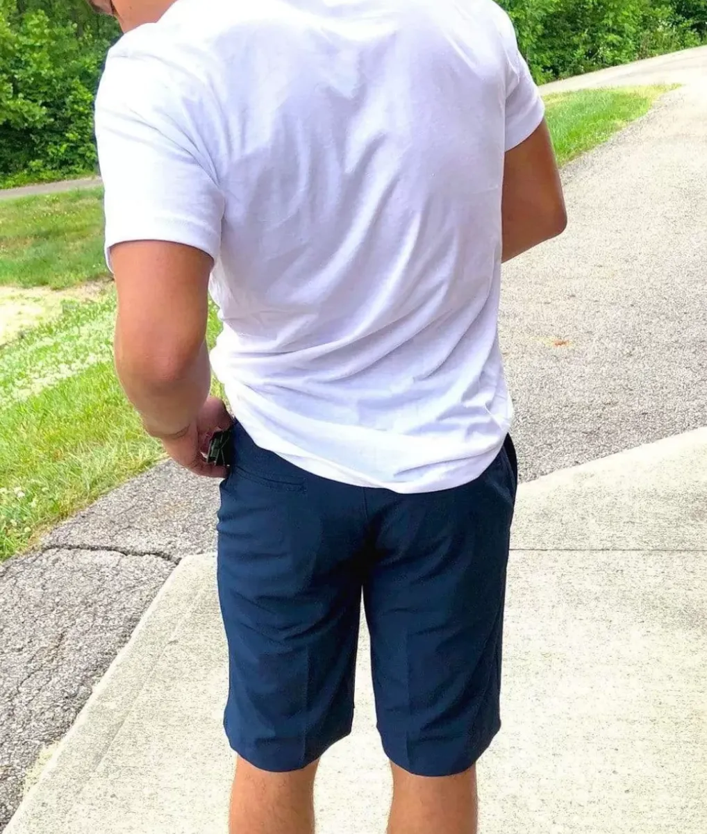 Sale Nayked Apparel Men'S Navy Hybrid Stretch Short/Discontinued