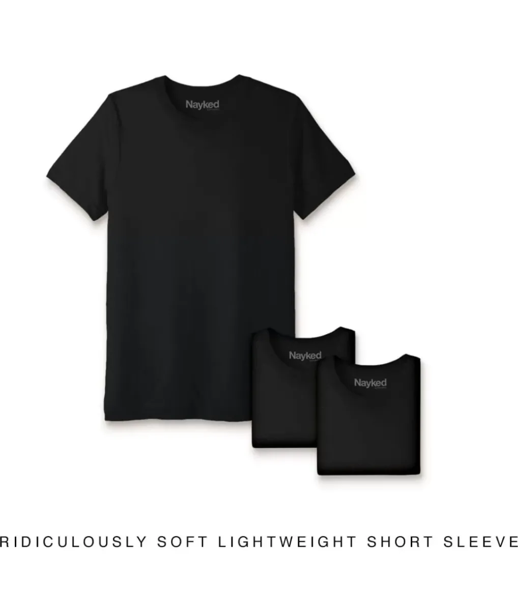 Outlet Nayked Apparel Men'S 3Pk Ridiculously Soft Lightweight Crew Neck T-Shirt