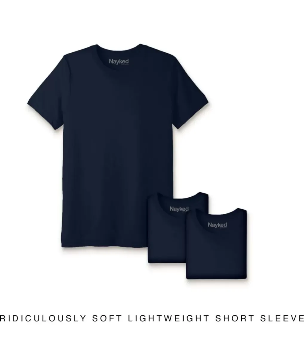 New Nayked Apparel Men'S 3Pk Ridiculously Soft Lightweight Crew Neck T-Shirt