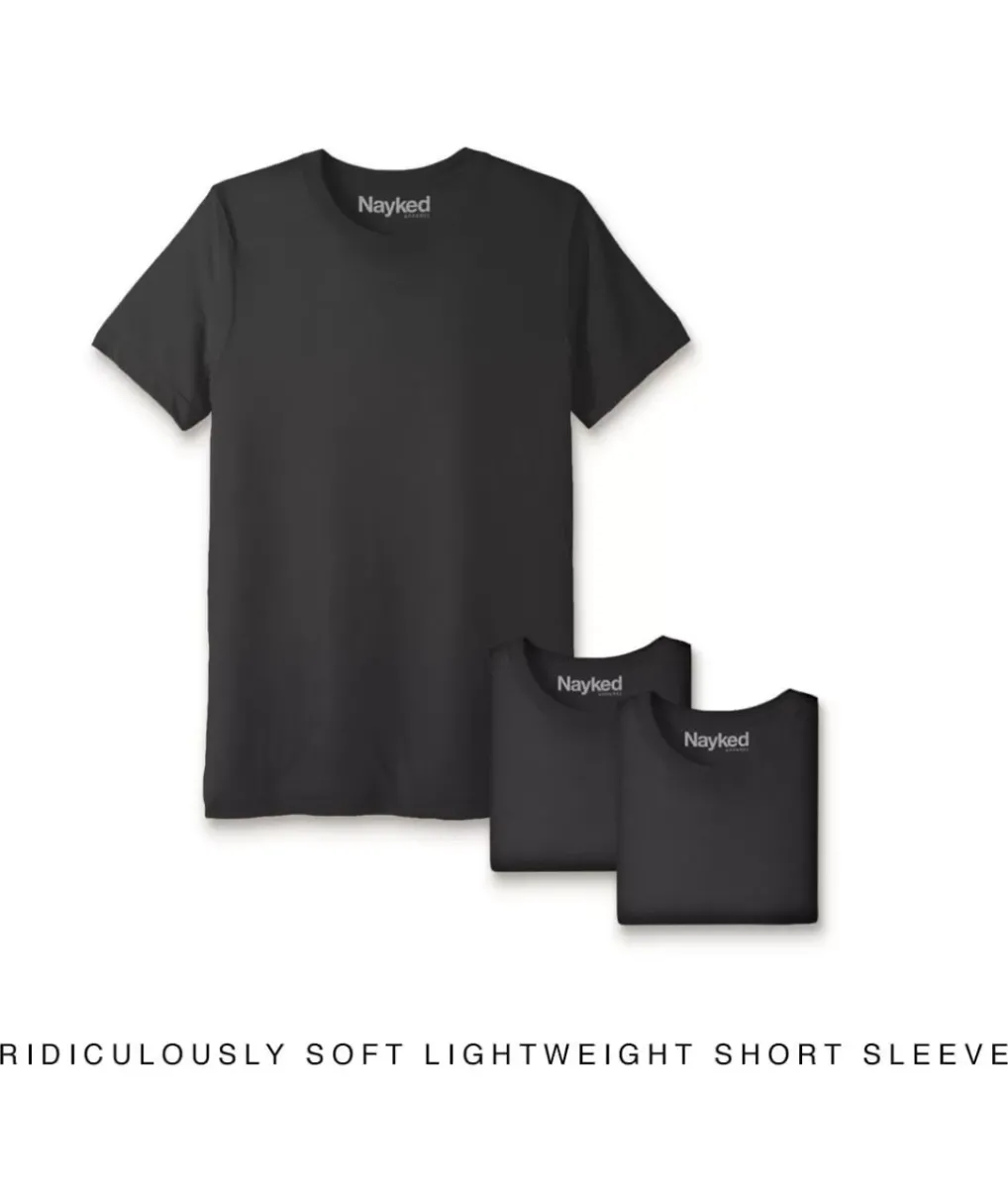 New Nayked Apparel Men'S 3Pk Ridiculously Soft Lightweight Crew Neck T-Shirt