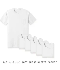 Outlet Nayked Apparel Men'S 6Pk Ridiculously Soft 100% Cotton Pocket T-Shirt