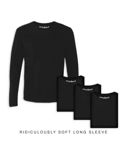 Fashion Nayked Apparel Men'S 4Pk Ridiculously Soft Long Sleeve 100% Cotton T-Shirt