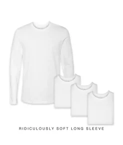 Fashion Nayked Apparel Men'S 4Pk Ridiculously Soft Long Sleeve 100% Cotton T-Shirt