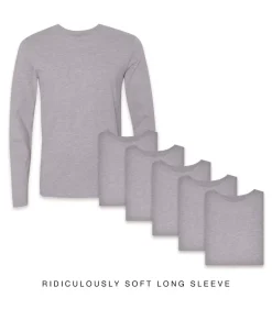 Clearance Nayked Apparel Men'S 6Pk Ridiculously Soft Long Sleeve 100% Cotton T-Shirt