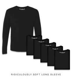Clearance Nayked Apparel Men'S 6Pk Ridiculously Soft Long Sleeve 100% Cotton T-Shirt