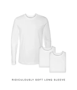 Discount Nayked Apparel Men'S 3Pk Ridiculously Soft Long Sleeve 100% Cotton T-Shirt
