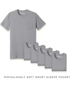 Hot Nayked Apparel Men'S 6Pk Ridiculously Soft 100% Cotton Pocket T-Shirt