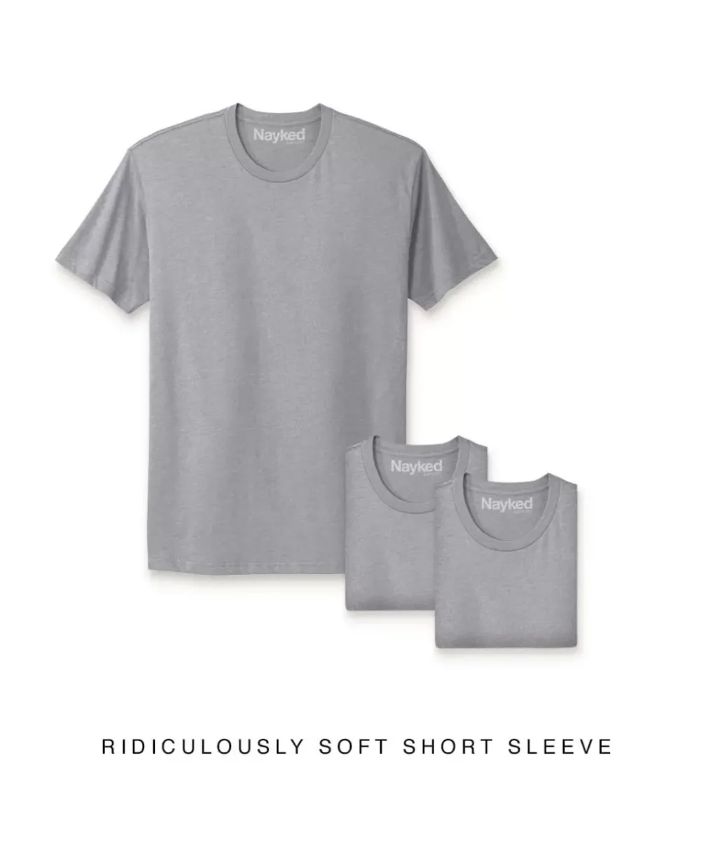 Hot Nayked Apparel Men'S 3Pk Ridiculously Soft Short Sleeve Crew Neck 100% Cotton T-Shirt