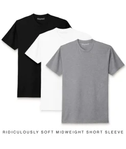 Clearance Nayked Apparel Men'S 3Pk Ridiculously Soft Midweight Crew T-Shirt Favorites