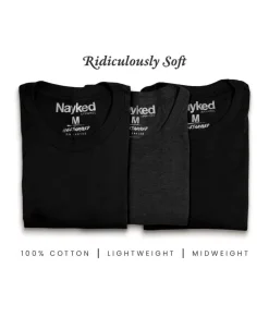 New Nayked Apparel Men'S 3Pk Tri-Nayked Short Sleeve Crew Neck T-Shirts