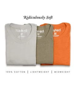 New Nayked Apparel Men'S 3Pk Tri-Nayked Short Sleeve Crew Neck T-Shirts