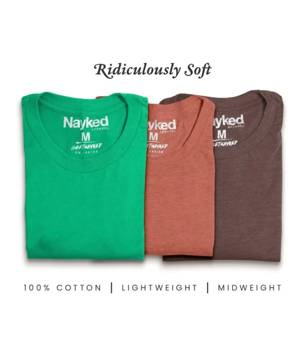 Best Nayked Apparel Men'S 3Pk Tri-Nayked Short Sleeve Crew Neck T-Shirts
