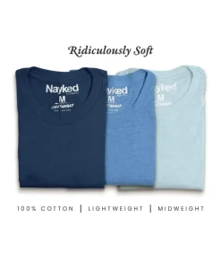 Best Nayked Apparel Men'S 3Pk Tri-Nayked Short Sleeve Crew Neck T-Shirts