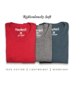 Best Nayked Apparel Men'S 3Pk Tri-Nayked Short Sleeve Crew Neck T-Shirts