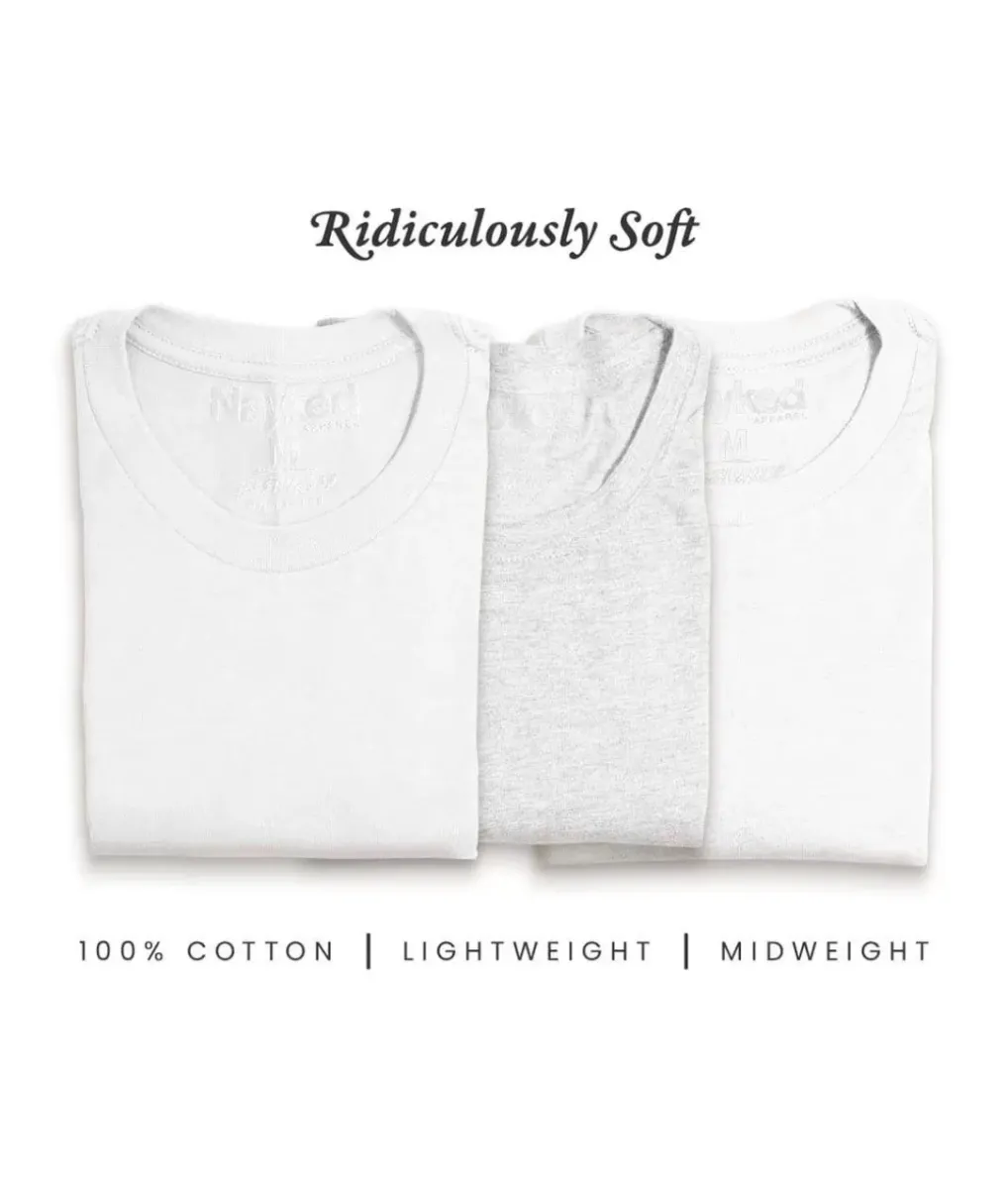 Best Nayked Apparel Men'S 3Pk Tri-Nayked Short Sleeve Crew Neck T-Shirts