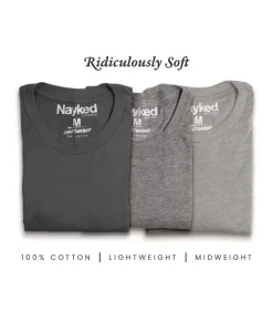 Online Nayked Apparel Men'S 3Pk Tri-Nayked Short Sleeve Crew Neck T-Shirts
