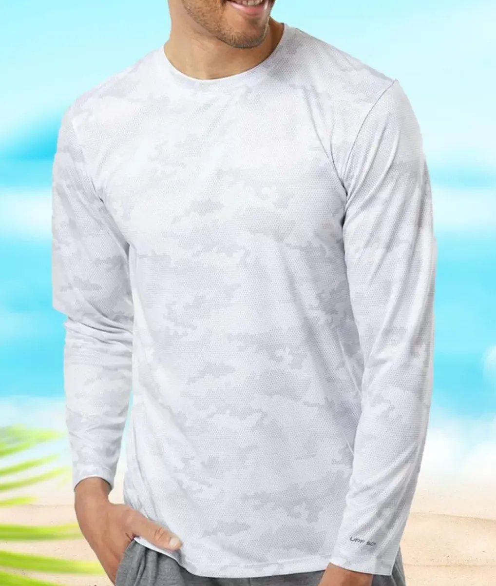 Best Nayked Apparel Men'S Pompano Performance Upf Camo Long Sleeve T-Shirt