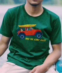 Fashion Nayked Apparel Men'S Ridiculously Soft 100% Cotton Graphic Tee | Take The Scenic Route