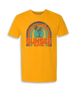 Fashion Nayked Apparel Men'S Ridiculously Soft 100% Cotton Graphic Tee | Sunset Surfing
