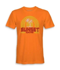 Fashion Nayked Apparel Men'S Ridiculously Soft 100% Cotton Graphic Tee | Sunset Surfing