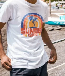 New Nayked Apparel Men'S Ridiculously Soft 100% Cotton Graphic Tee | Sunset Surfing