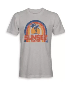 New Nayked Apparel Men'S Ridiculously Soft 100% Cotton Graphic Tee | Sunset Surfing