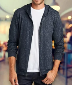 New Nayked Apparel Men'S Ridiculously Soft Big Lightweight Full-Zip Hoodie