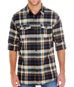 Online Nayked Apparel Men'S Ridiculously Soft Button Down Plaid Flannel Shirt