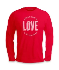 Outlet Nayked Apparel Men'S Ridiculously Soft Cotton Long Sleeve Graphic Tee | All You Need Is Love