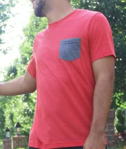 Clearance Nayked Apparel Men'S Ridiculously Soft Contrast Pocket Short Sleeve Crew Neck T-Shirt