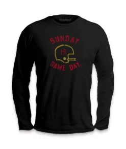 Outlet Nayked Apparel Men'S Ridiculously Soft Cotton Long Sleeve Graphic Tee | Sunday Is Game Day